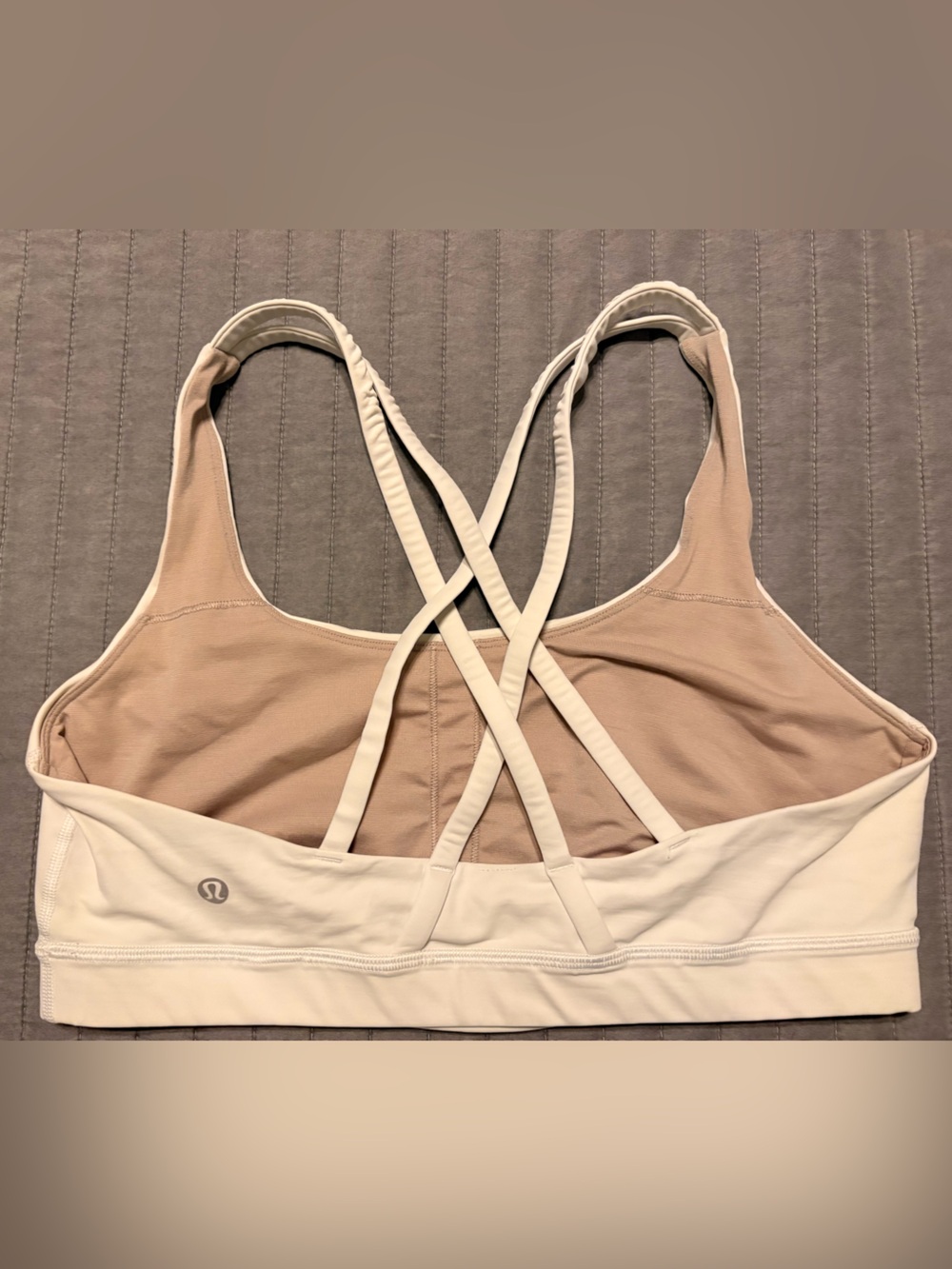 Lululemon Energy Criss-Cross White/Tan Sports Bra
